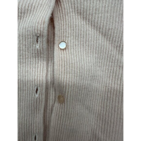 Vintage Yarnworks Women’s Cardigan Sweater Pink Lambswool Angora Blend Ribbed XL - Picture 3 of 8